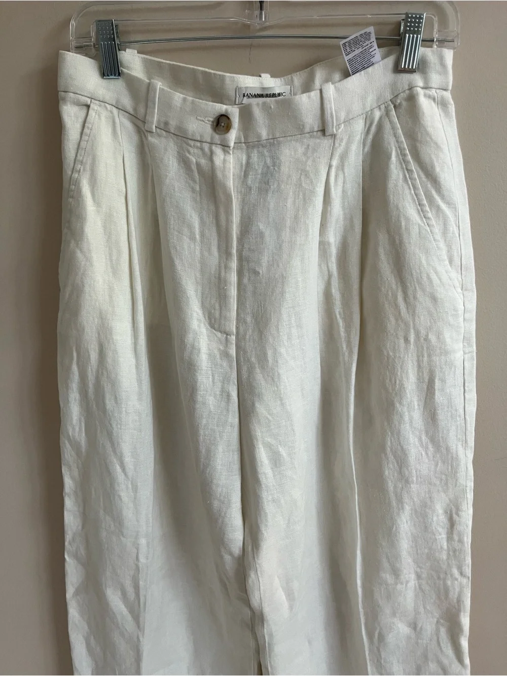 NWT-Banana Republic SoHo Wide-Leg Linen Pant, Size 6